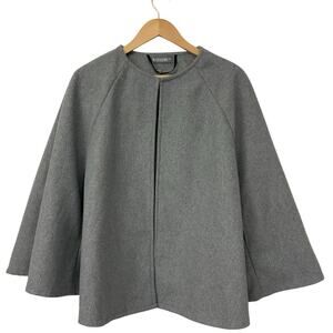 Accessory ST New York Gray Cape Jacket Open Front Swing Coat One Size Minimalist